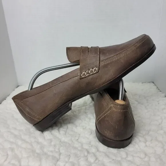 Adelante The Luca Men's Size 11D Slip On Penny Loafers Brown Nubuck Shoes - Picture 5 of 10